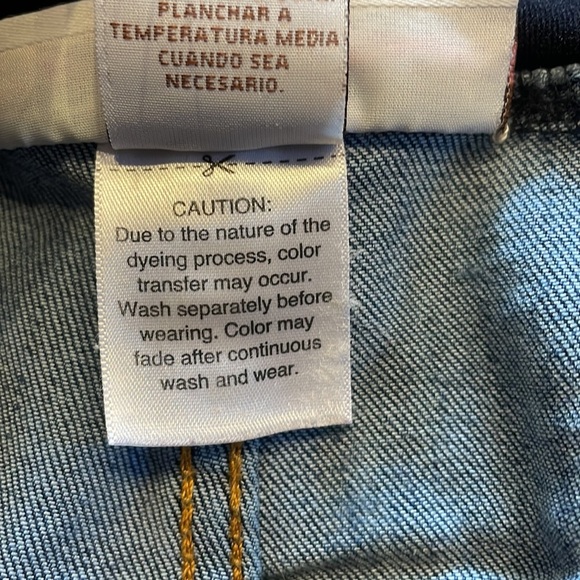 Liz Lange MATERNITY Bermuda over the belly STRETCH denim shorts gold leg cuff L - Picture 4 of 6